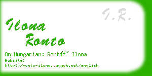 ilona ronto business card